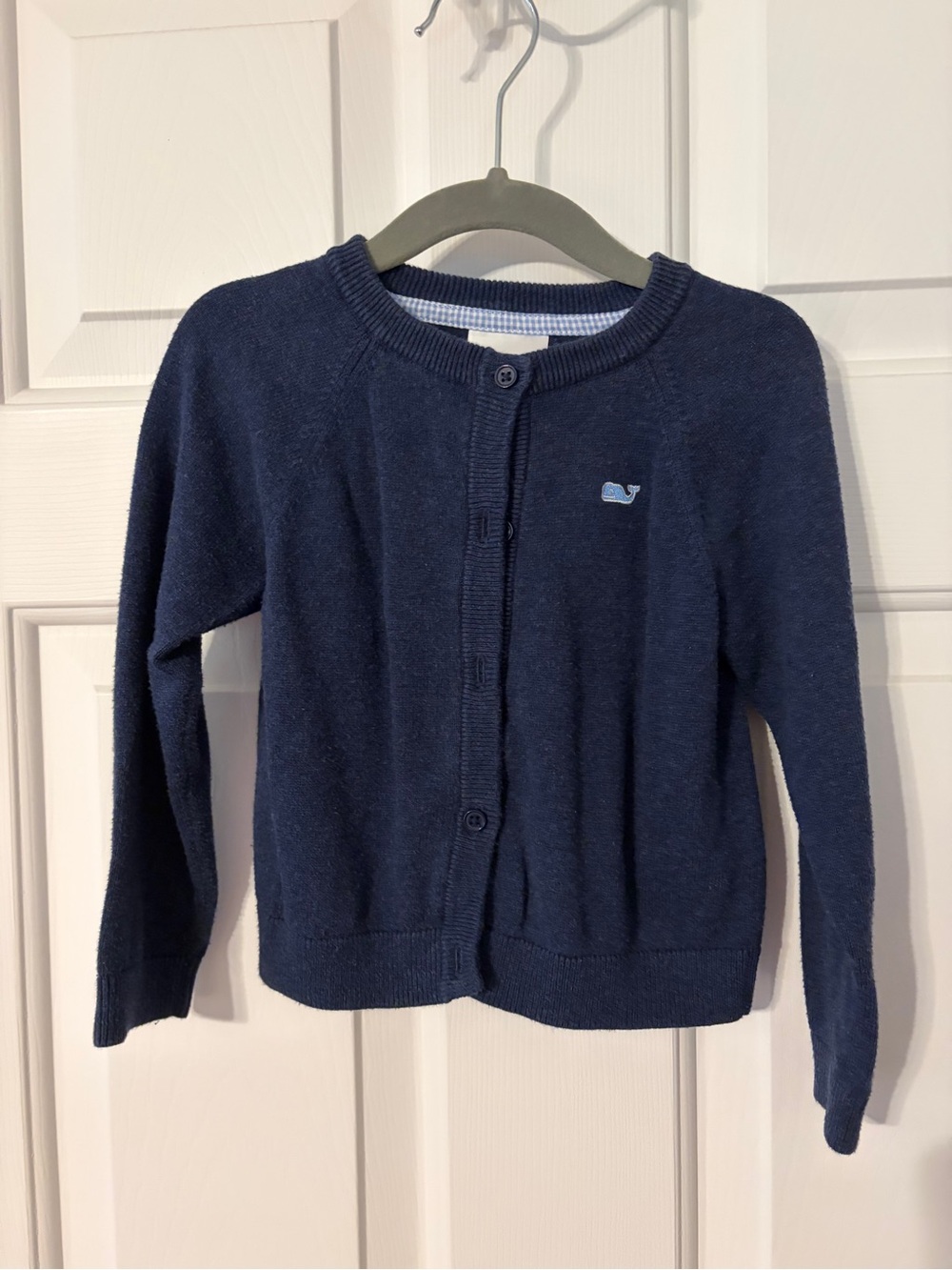 Vineyard Vines Navy Blue Cardigan with Whale Emblem